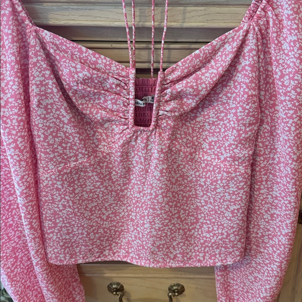 Abercrombie & Fitch Floral Pink Women's Top - Picture 2 of 8